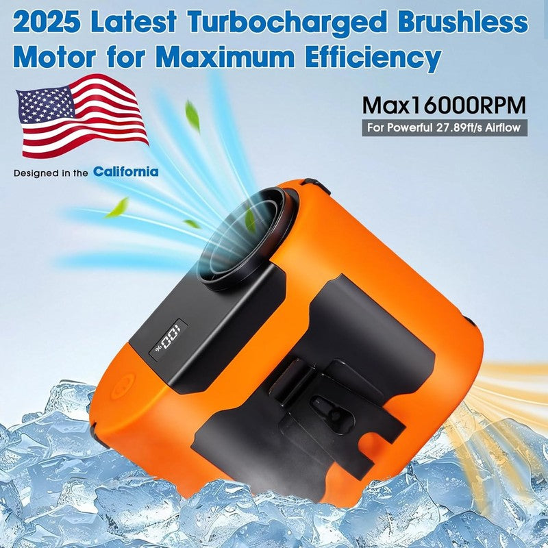 2025 Rechargeable Waist Fan   40H Battery, 5 Speeds for Outdoor Cooling1