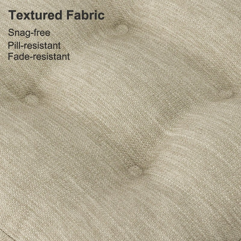 3.5" Tufted Memory Foam Chair Cushions 16.5"x16.5" Non-Slip Beige4