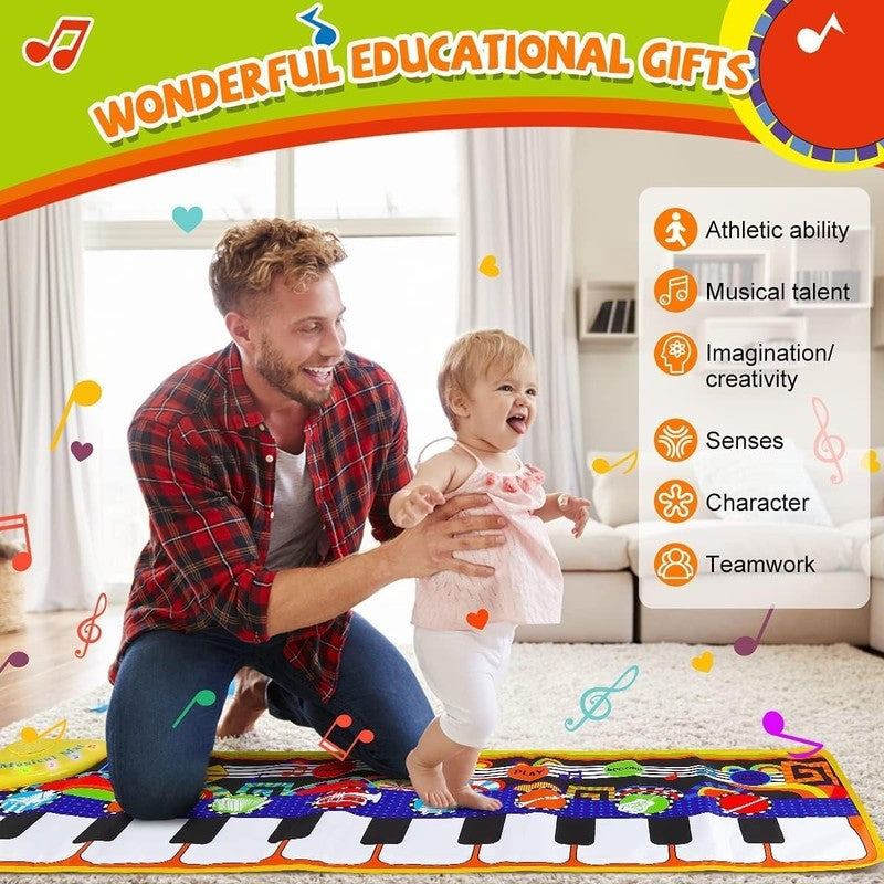 Baby Piano Mat with 25 Music Sounds, Kids Musical Playmat, Early Education Devel3