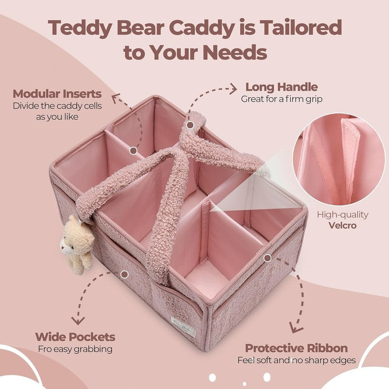Baby Diaper Caddy Organizer with Handle, Boy & Girl Shower Gift Basket, Portable2