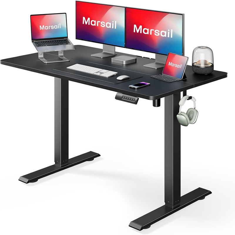 48"x24" Electric Standing Desk Adjustable Sit Stand Computer Desk Black 3 Preset0