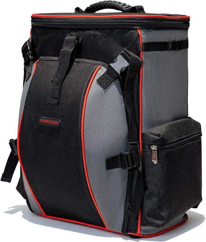Welding Backpack, Large Capacity Professional Welding Tool Bag with Helmetcatch,10