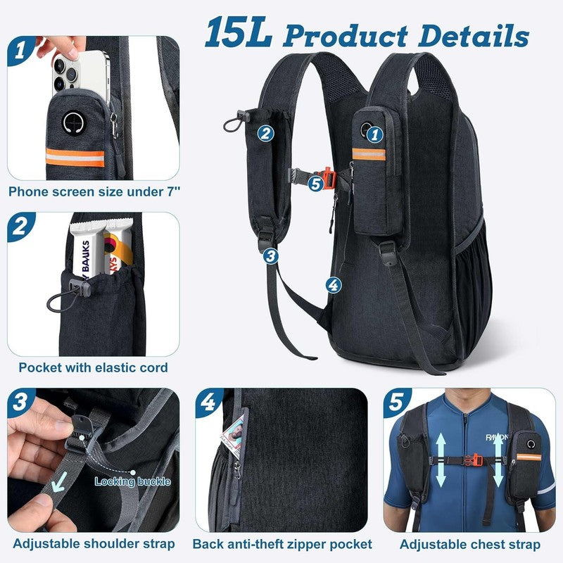 15L Small Hiking Backpack for Men Women Foldable Packable Back Pack Ultralight H1
