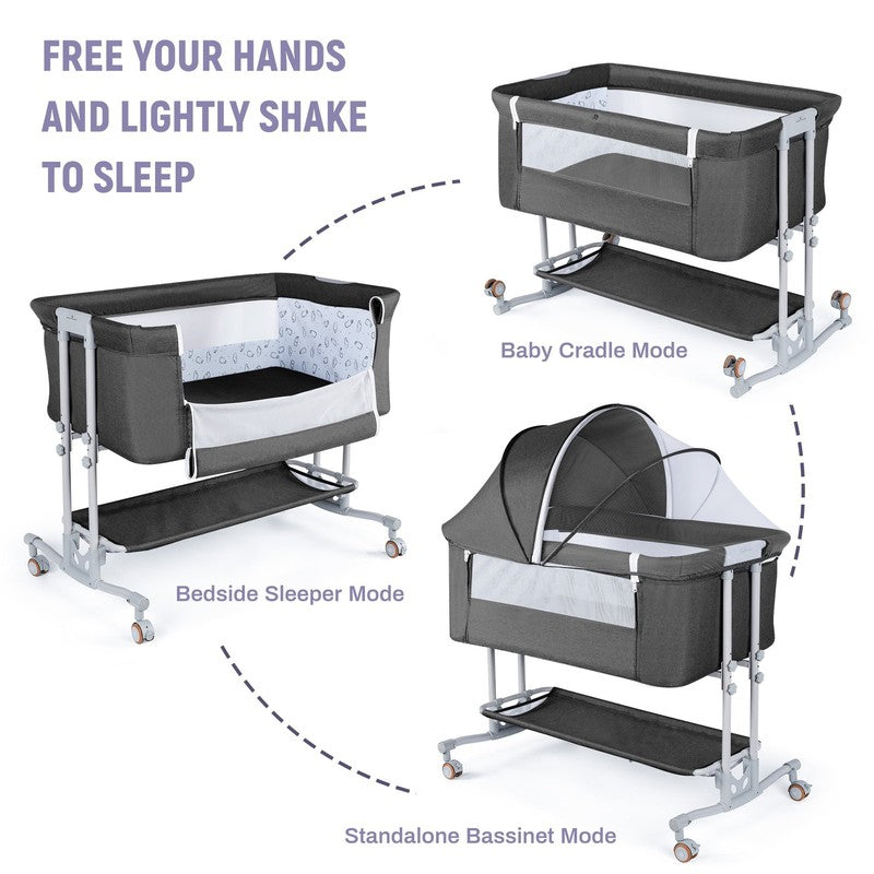 Baby Bassinet Bedside Sleeper Bassinet for 0 5 Months Baby Unisex (Dark Gray)6