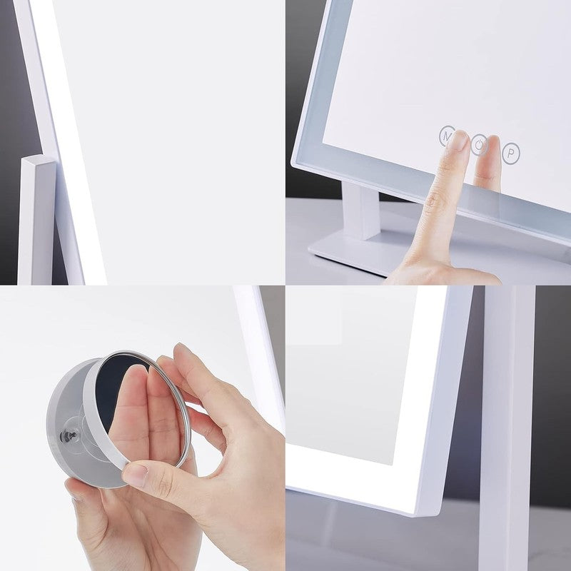 Hollywood Vanity Mirror with Lights, 3 Color Modes, 5X Magnifier, Touch, 360°3