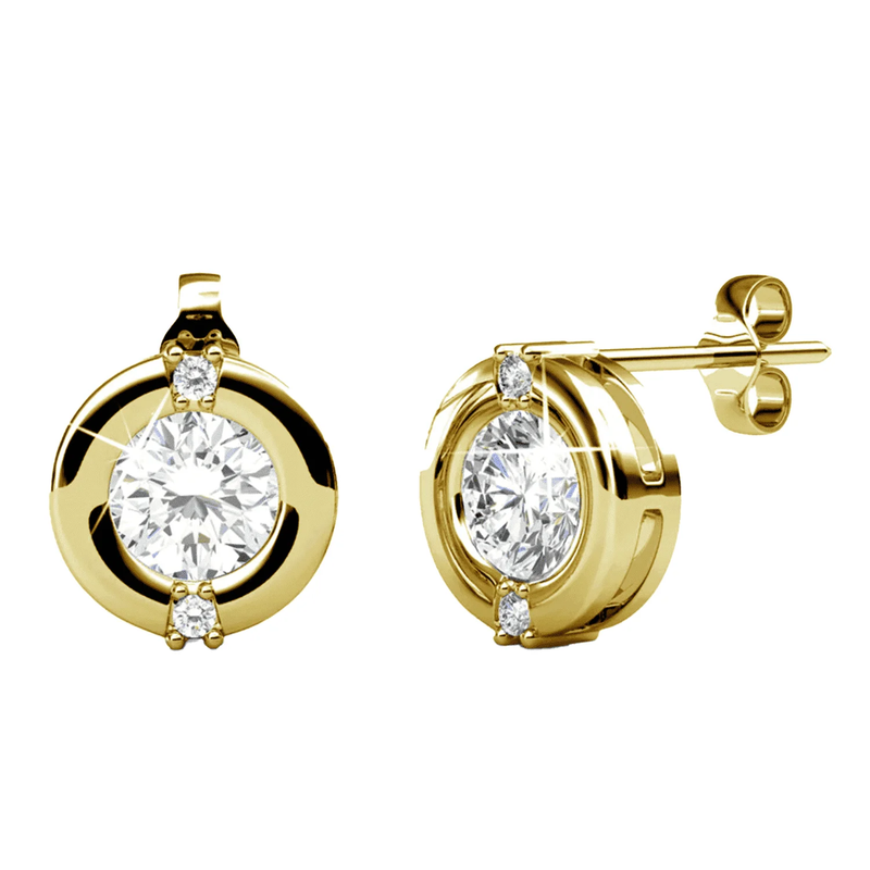 Zara 18K Yellow Gold Plated Stud Earrings with Crystals Gift for Women10