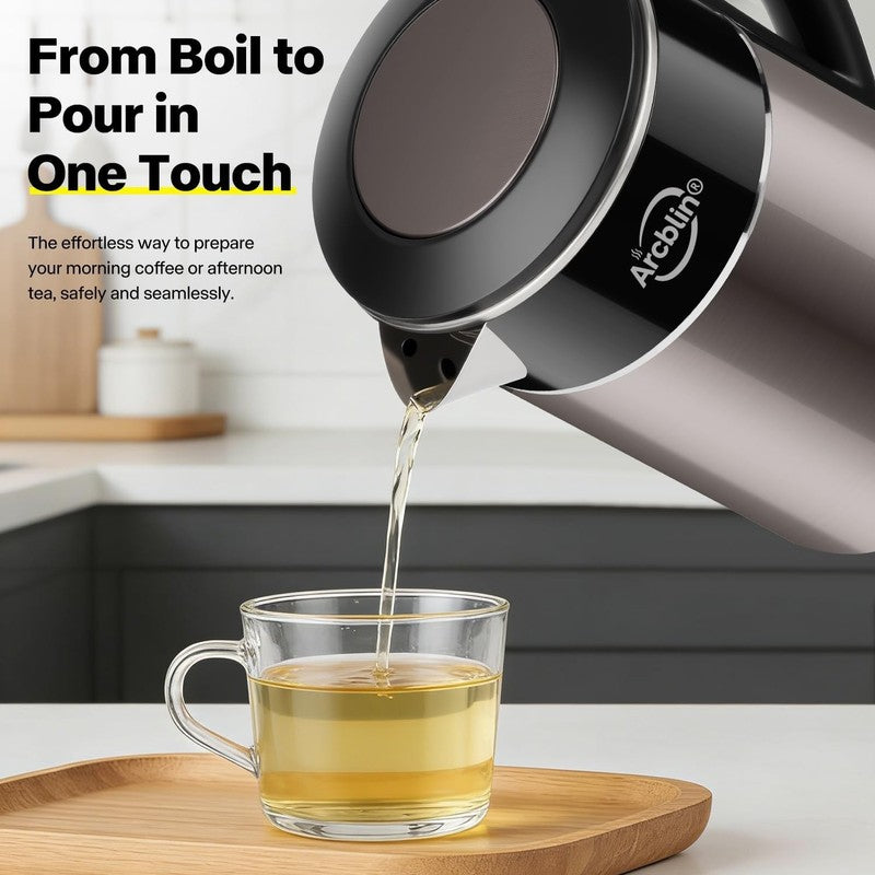 Electric Kettle 1.8L 1350W Double Wall Stainless Steel Auto Shut Off Dry Gold5