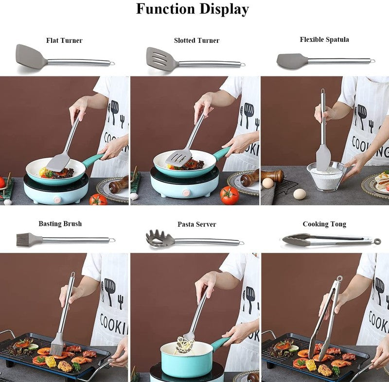 38 Pcs Silicone Kitchen Cooking Utensil Setwith Utensil Rack, Food Grade Silicon4