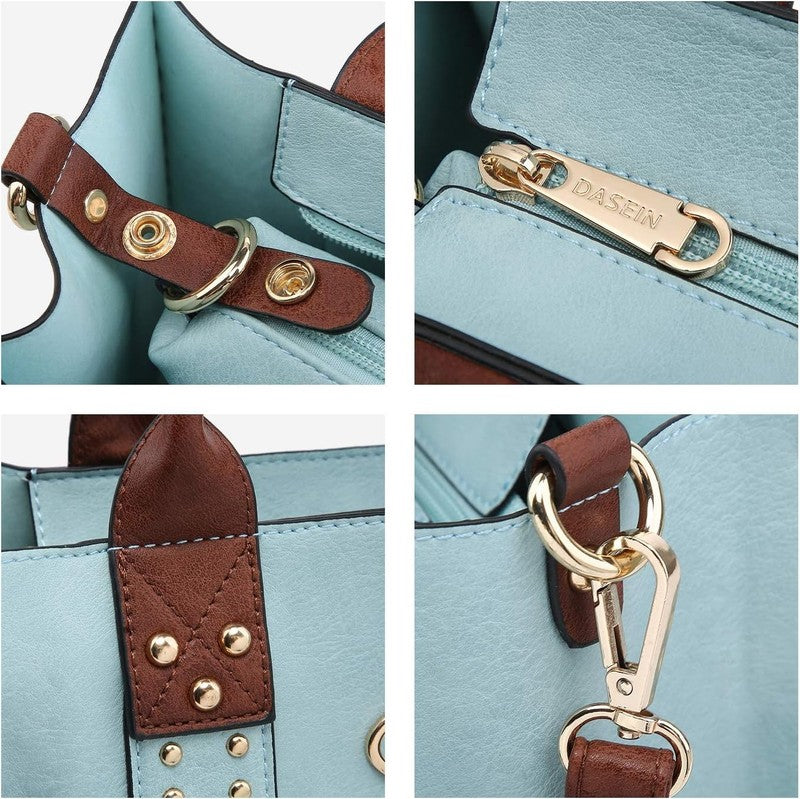 3Pc Women’s Handbag Set Tote Satchel Shoulder Top Handle Purse Wallet3