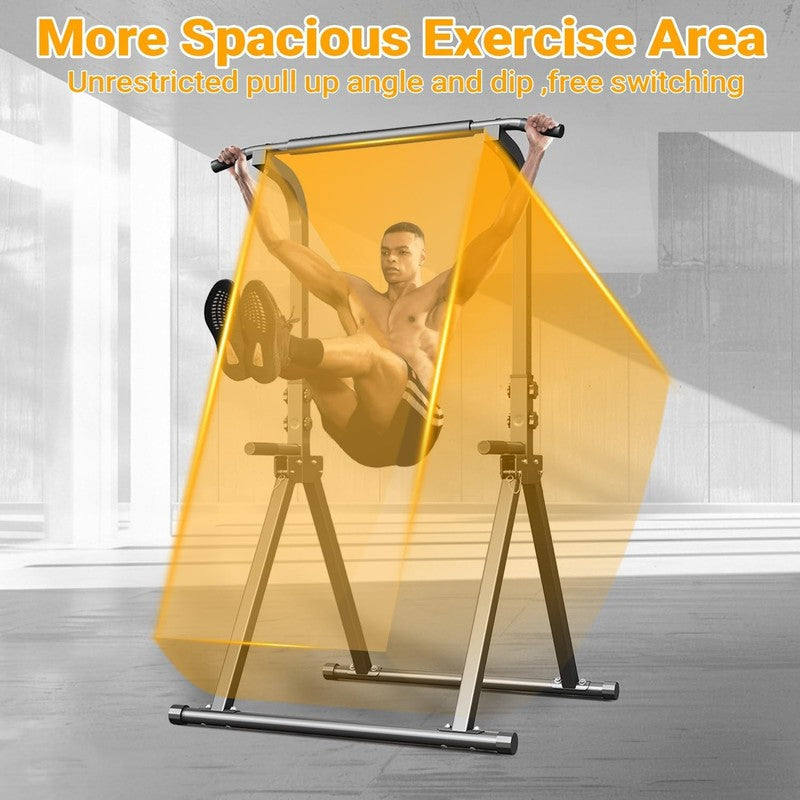 Foldable Pull-Up Bar Power Tower Dip Station Home Gym 300LB Capacity2