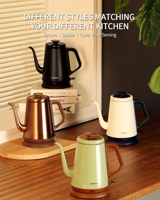 Gooseneck Electric Kettle 1L 1000W Stainless Steel Auto Shut Off Matte Black5