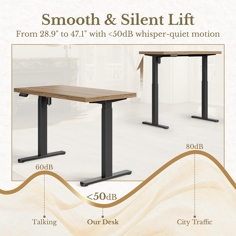 Light Oak Electric Standing Desk 48in Adjustable Height Office Desk5