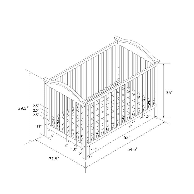 Adele 3-In-1 Convertible Crib, Light Gray7