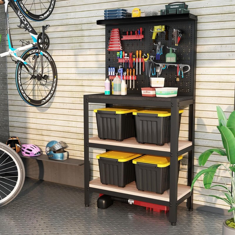 72Qt Black/Yellow Plastic Storage Bins w/Lids Stackable Nestable 6 Pack6