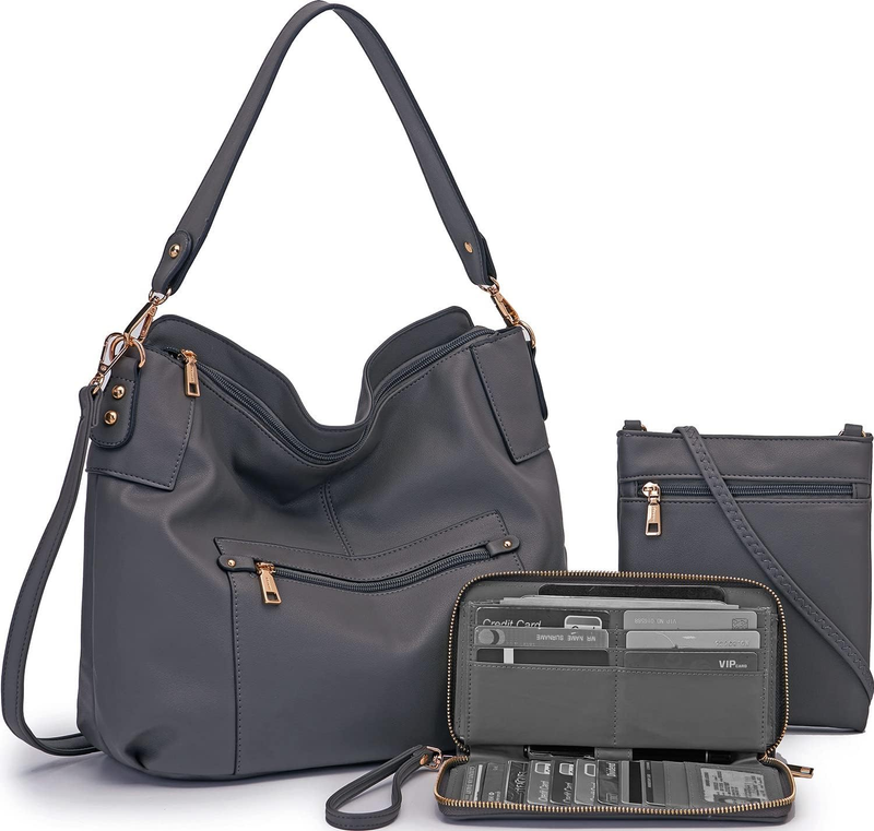 Women Large Crossbody Bag Shoulder Handbag Purse Wallet Set Hobo Tote9