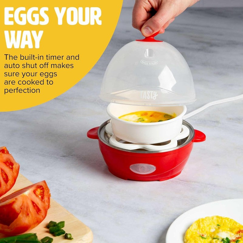 Mini Rapid Egg Cooker 5 Egg Capacity, Auto Shut Off, Red Color2