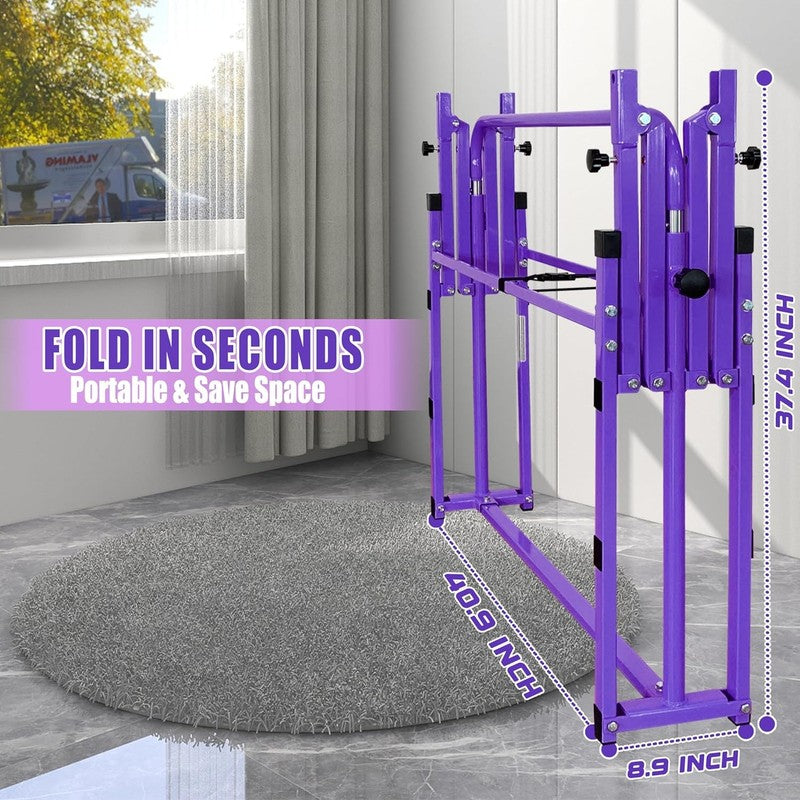 Foldable Kids Gymnastic Bar 3 12 Adjustable 9 Heights 200lb w/ Mat Home/Gym5