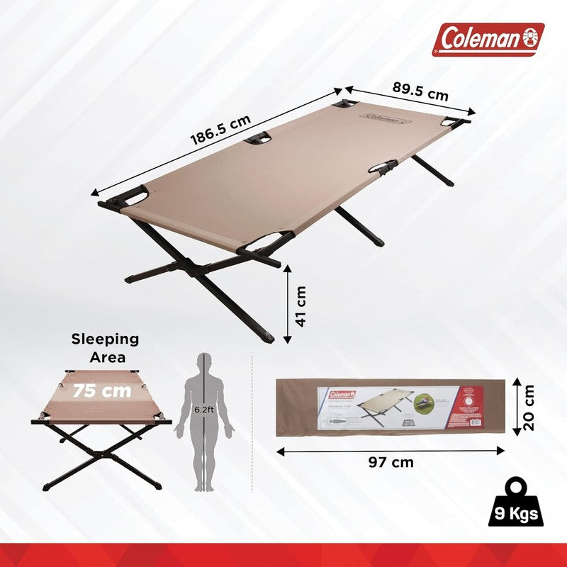 Trailhead II Large Folding Cot with Easy Setup & Takedown, Supports Adults up to2