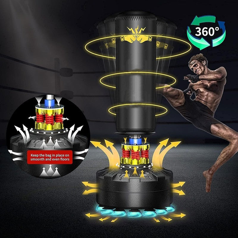 70in Freestanding Punching Bag w Stand Suction Cup MMA Muay Thai Fitness2
