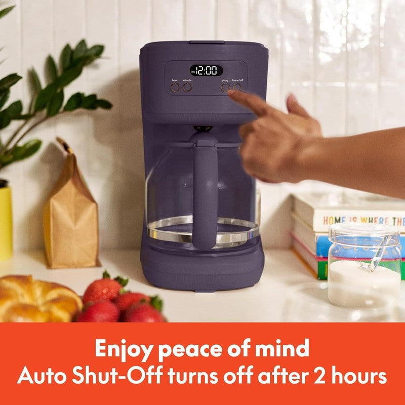 12 Cup Programmable Coffee Maker LCD Auto Shutoff 900W Plum5