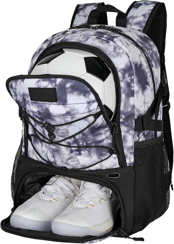 Soccer Basketball Backpack w/ Ball & Shoe Compartment Sports Travel Bag0