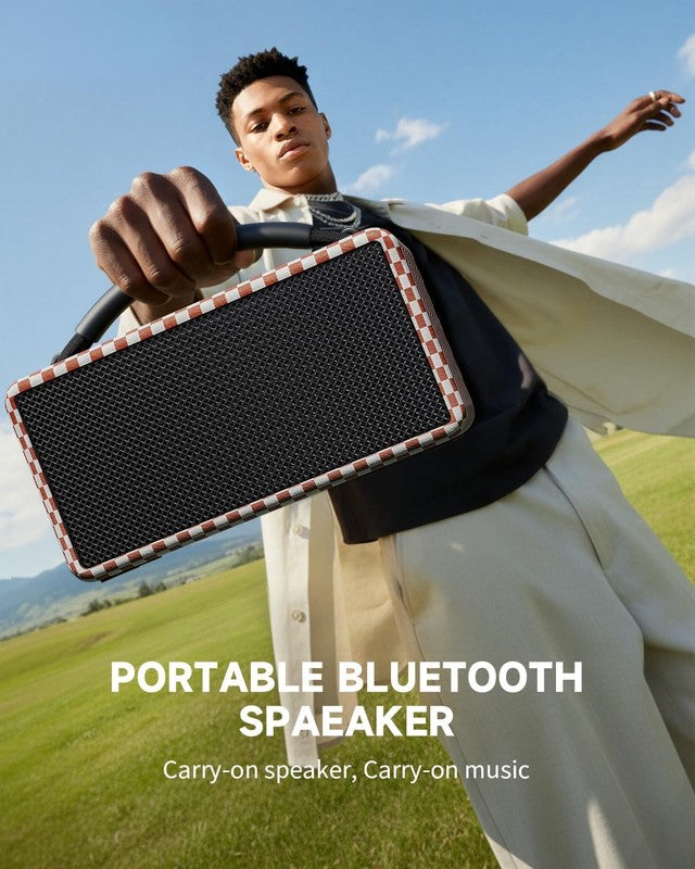 80W Portable Bluetooth Speaker 20H Playtime Subwoofer TWS Red2