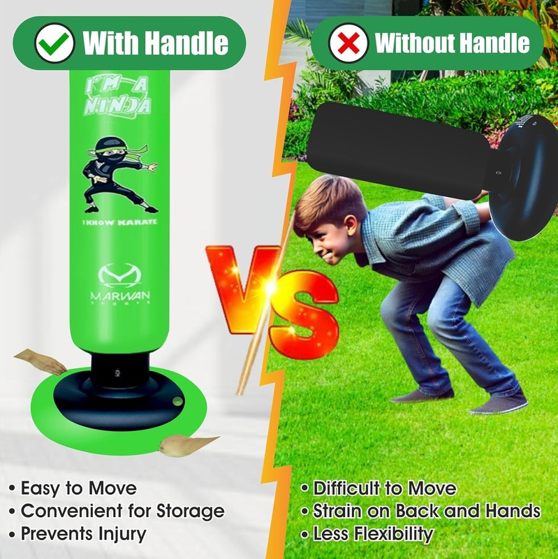 5 in 1 Inflatable Punching Bag for Kids 63in Karate Set w/ Gloves Ages 4 12 Box7