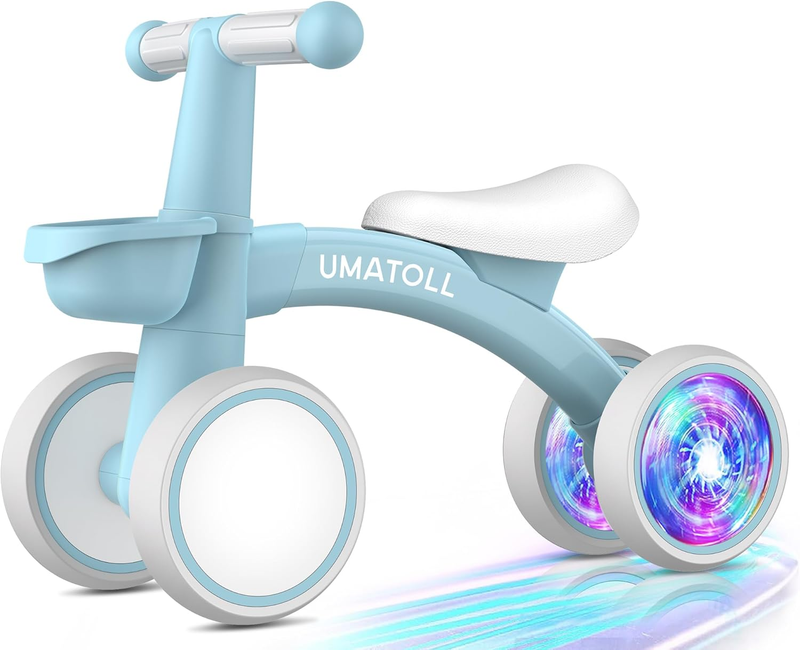 Colorful Lighting Baby Balance Bike Toys for 1 Year Old Boys Gifts, Adjustable S0