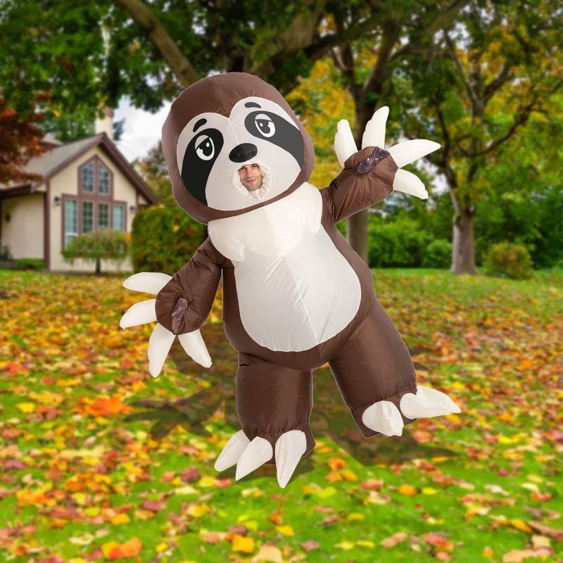 Brown Sloth Inflatable Costume for Adults Air Blow Up Unisex Halloween Cosplay0