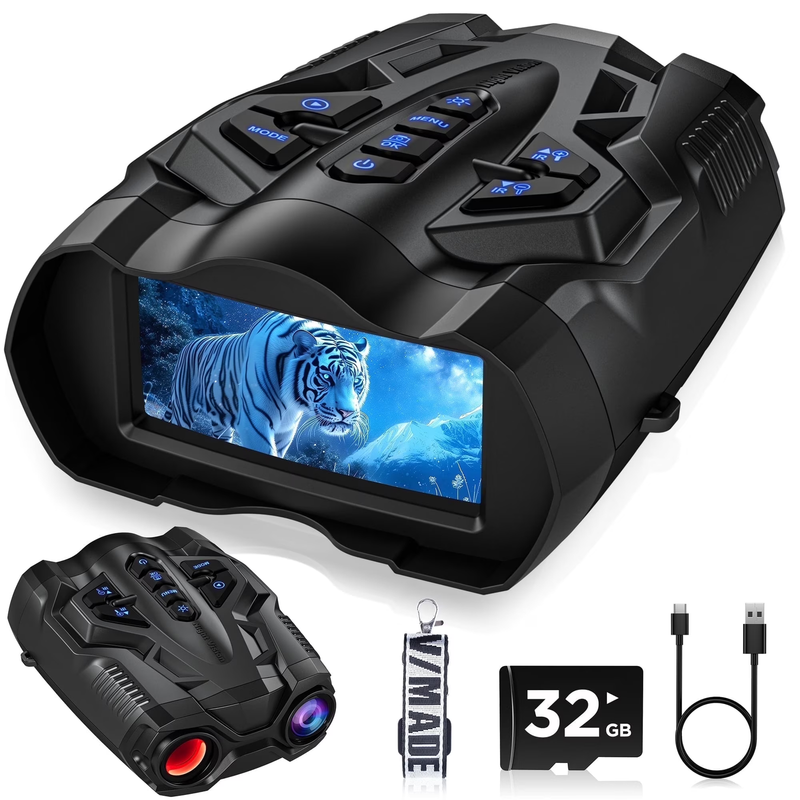 Night Vision Binoculars 9 Level IR, 10X Zoom, 3.5" HD Screen + 32GB Card8