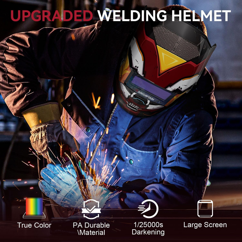 True Color Welding Helmet Radiant 4 Arc Sensor Auto Darkening Solar TIG MIG ARC3