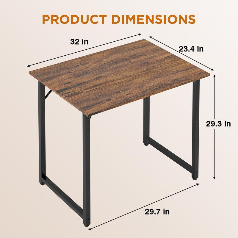 Modern Adjustable Computer Desk for Home Office   32 Inch Brown Table2
