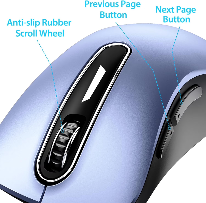 2.4G Wireless Mouse 1400 DPI 5 Button USB Receiver for PC Laptop Navy Blue4