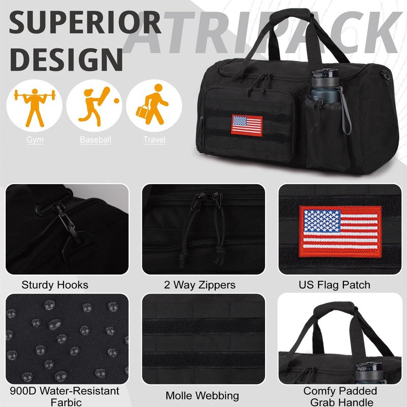 2 In 1 Gym Duffle Bag 60L Convertible Travel Bag Shoes Compartment Luggage3