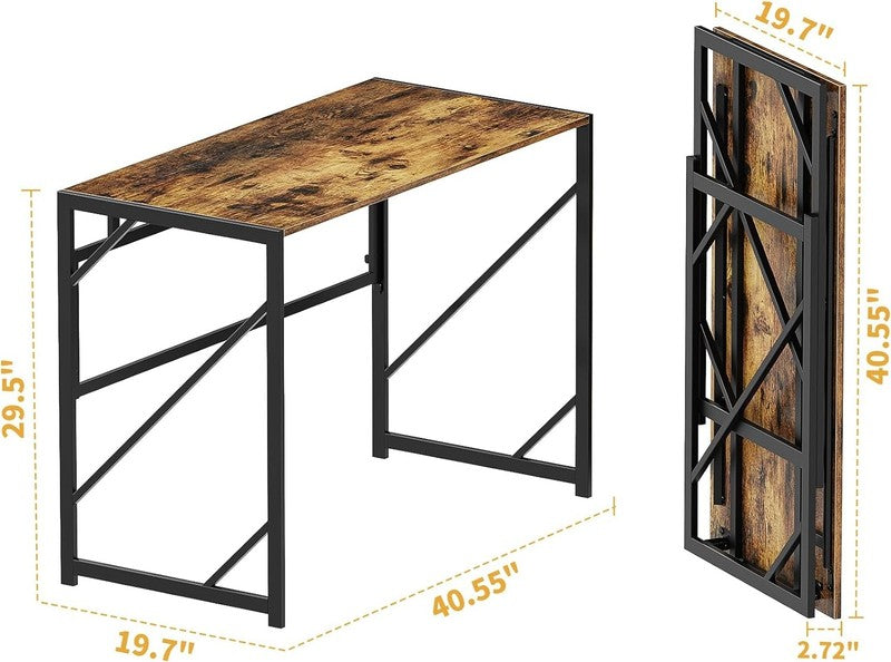 39.4" Folding Desk Writing Computer Desk Home Office Foldable Table2