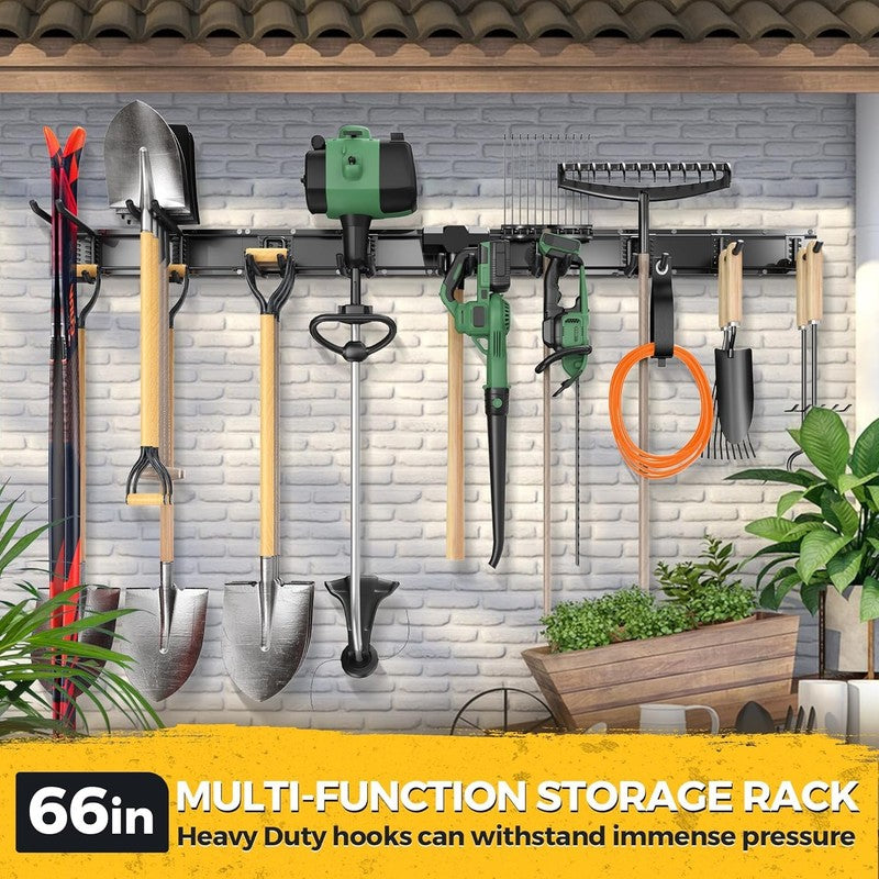 66" Garage Tool Organizer Wall Mount   720Lbs Garden Tool Organizer with Adjusta6
