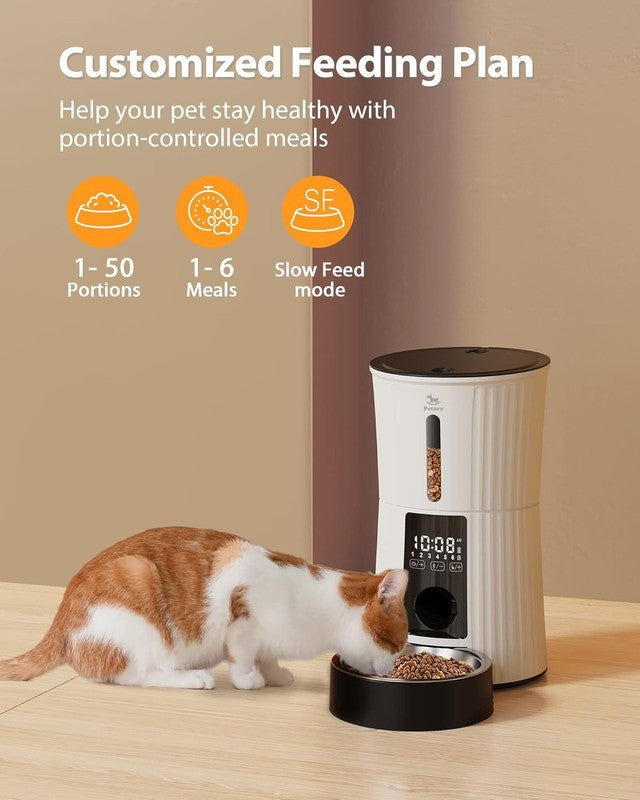 Timed Automatic Cat Feeder 4L, Programmable Pet Food Dispenser for Cats & Dogs1