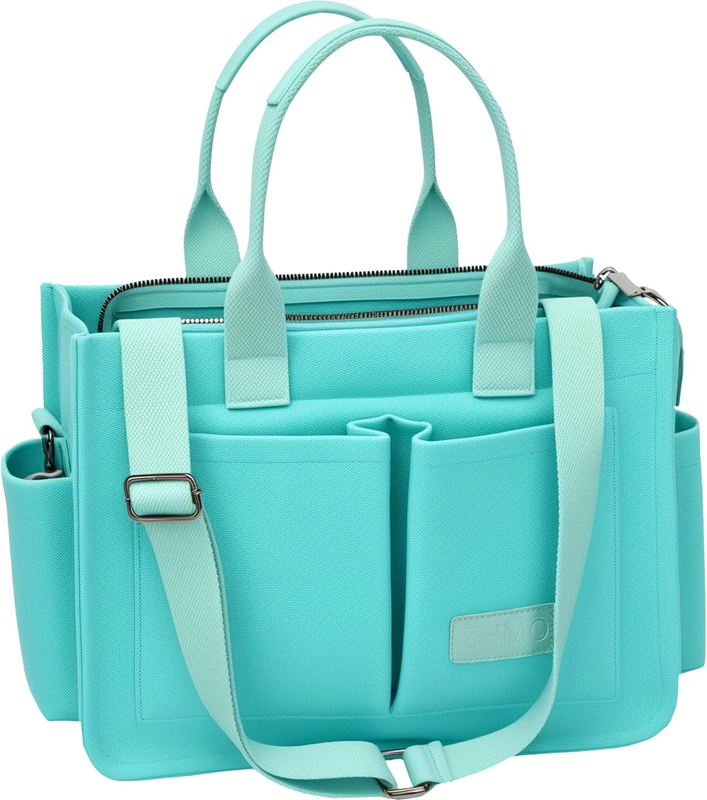 Women’s Canvas Tote Bag w/ Compartments Large Shoulder Crossbody Work Laptop0
