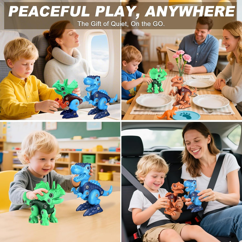 3 Pack Dinosaur Building Toys STEM Drill Construction Set Kids Educational4