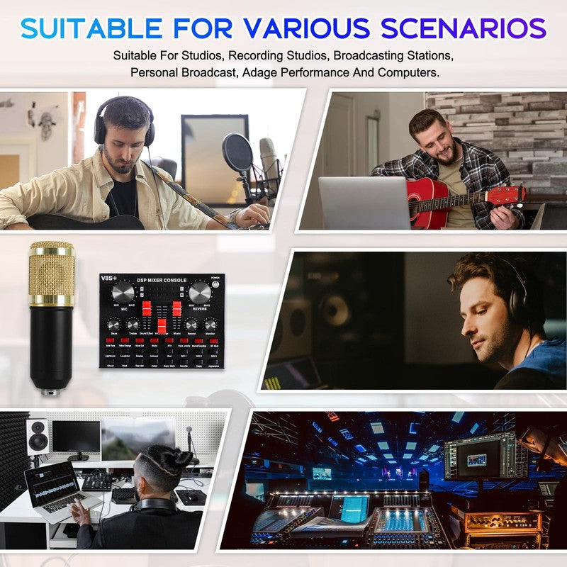Microphone for Podcast Equipment Bundle and Studio Recording Equipment,Usb Micro9