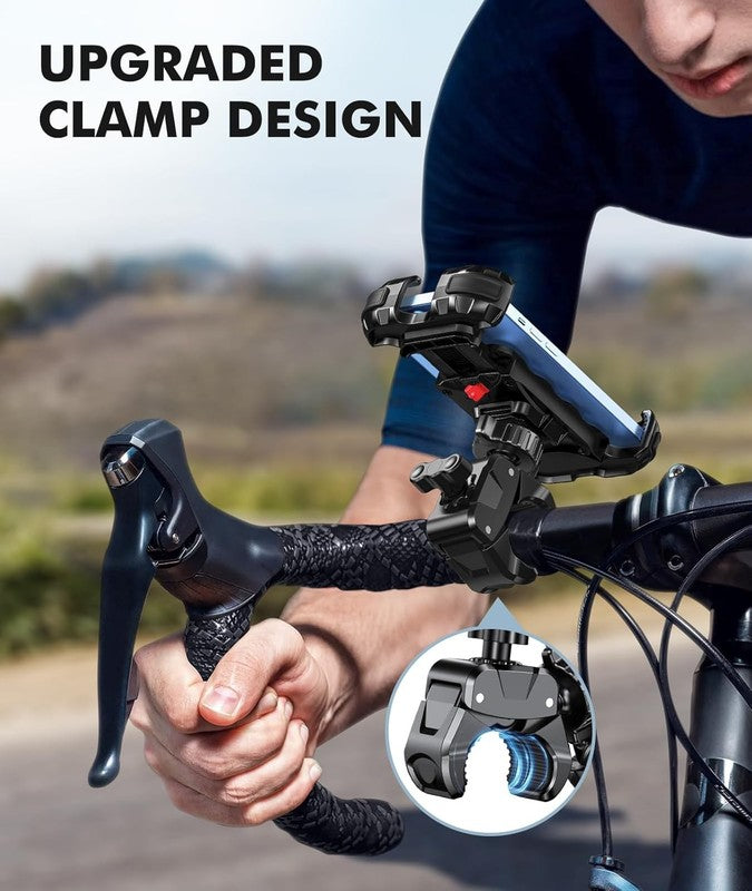 Motorcycle Bike Phone Mount 360° Rotatable Secure Lock Holder Fits 4.7-6.7"1