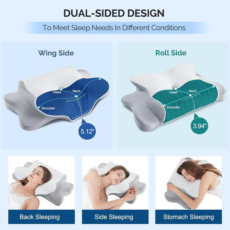 Cooling Cervical Pillow for Neck Pain Relief   Ergonomic Ortho Support1
