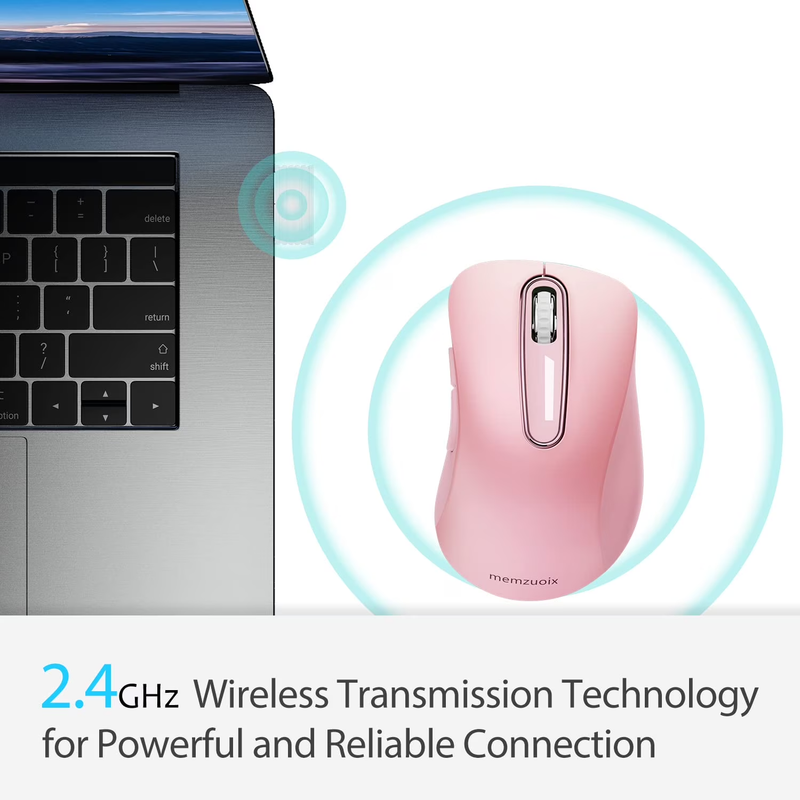 Pink Wireless Ergonomic Mouse 1400 DPI 5 Button USB Nano for PC Laptop Mac6