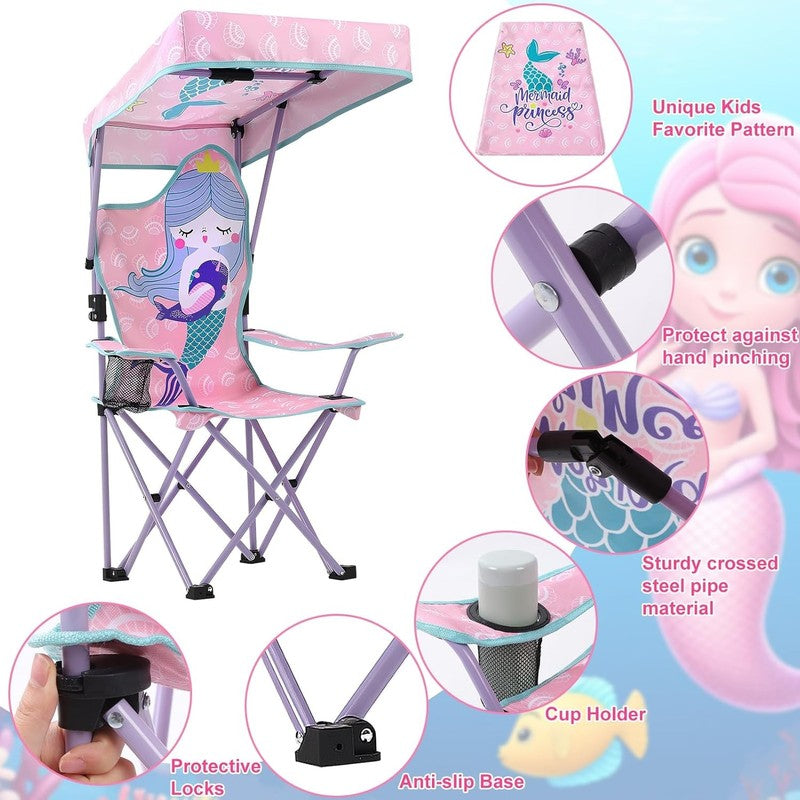 Kids Folding Outdoor Lawn & Camping Chair w/ Cup Holder & Carry Bag4