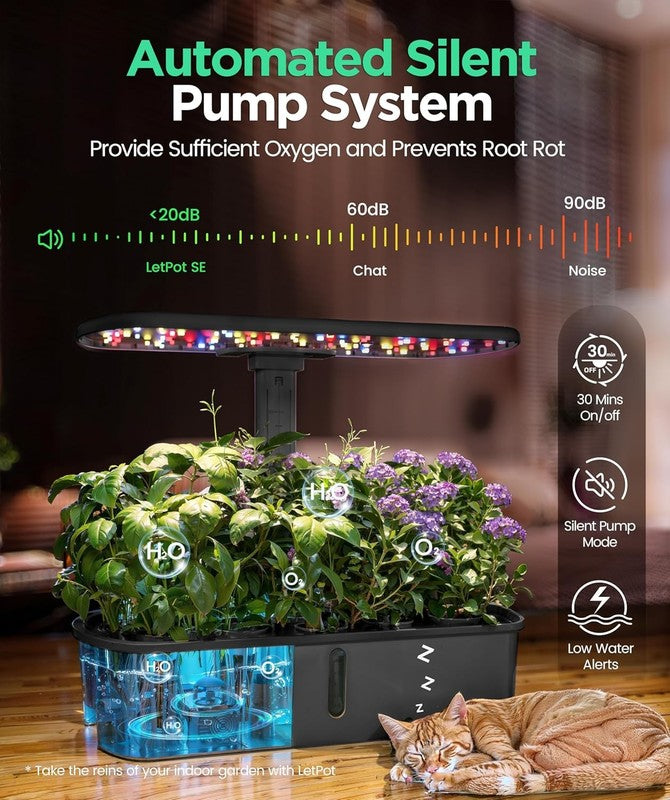 10 Pod Smart Hydroponics System Black APP WiFi 24W Grow Light Indoor Garden5