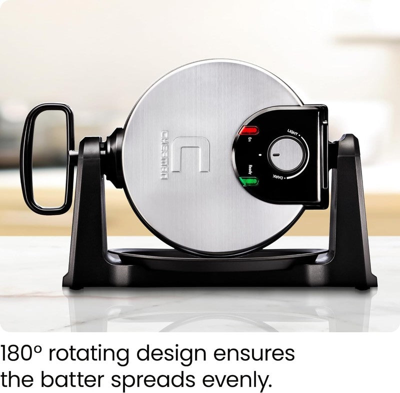 Rotating Belgian Waffle Maker 180° Flip Nonstick Adjustable Timer Stainless2