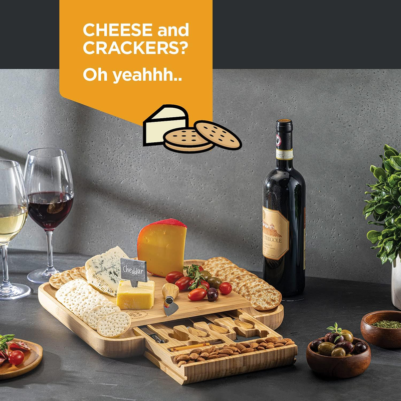 Charcuterie Bamboo Cheese Board & Knife Gift Set Housewarming Wedding 20255