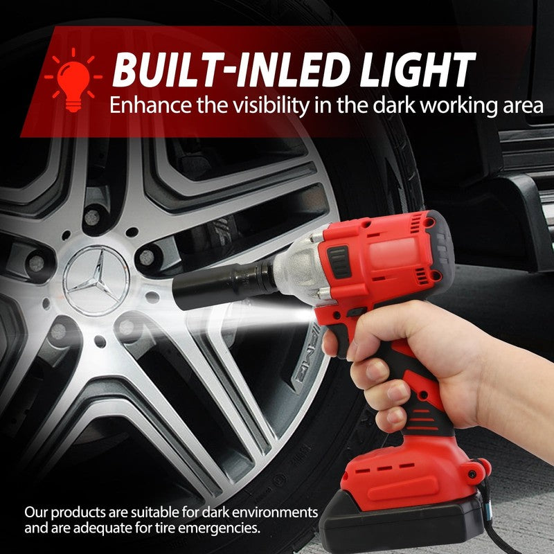 Baokaler Cordless Impact Wrench 1/2 Inch 740 Ft-Lbs Brushless with 2 Batteries F3