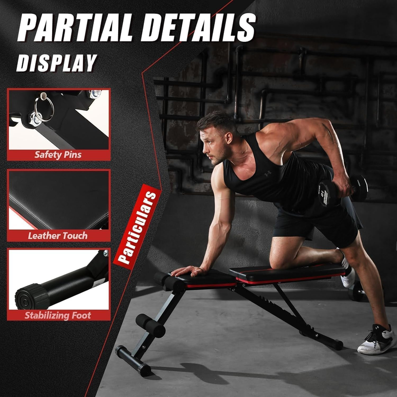 Weight Bench Press 800LB Adjustable Foldable Incline Home Gym Workout Bench3