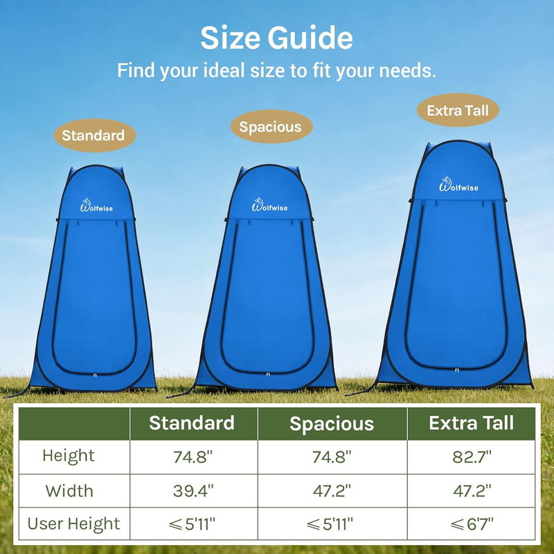 Pop Up Shower Tent Camping Portable Privacy Changing Ventilated Carry Bag Blue1